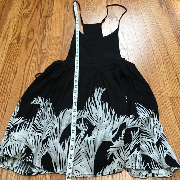 Free People Black White Tropical Oasis Printed Pleated Mini Dress - Picture 11 of 16